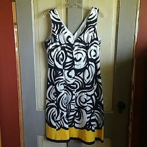 Karin Stevens Dress Black White Yellow